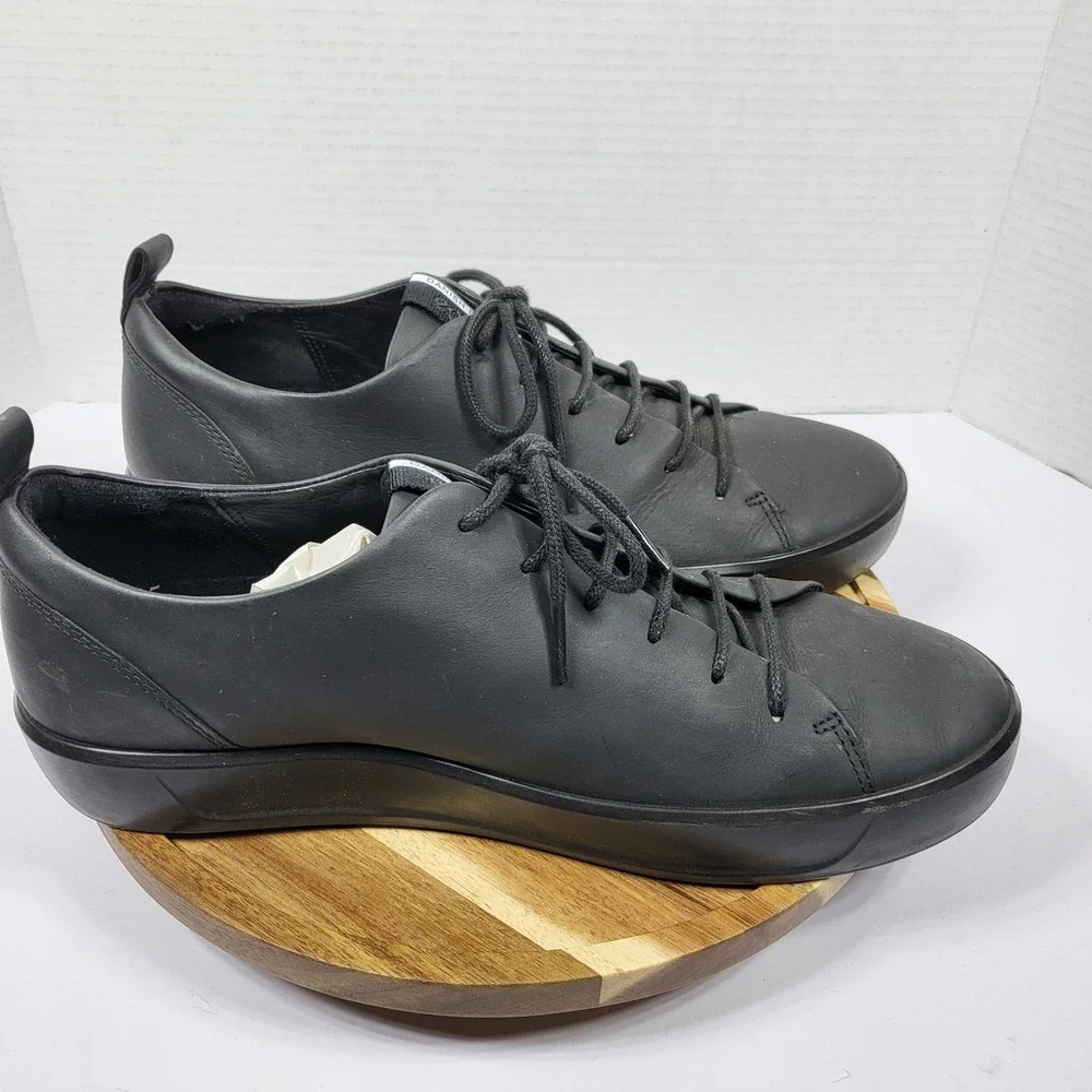 ECCO Soft 8 Mens Black Leather Sneakers Danish Design 440504-11001 Size 44 US 10